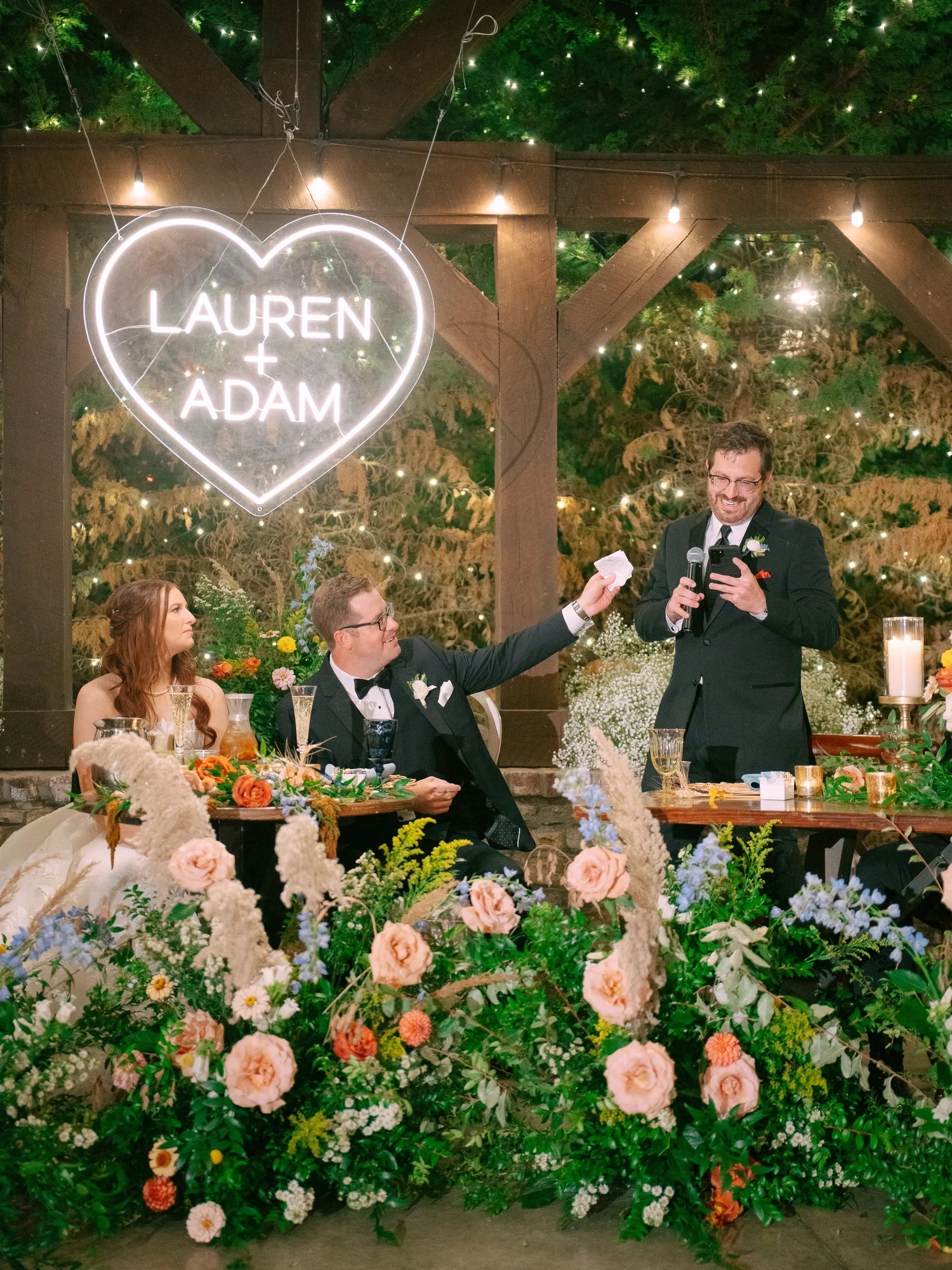 Lauren and Adam at their Barn at Riverbend wedding reception