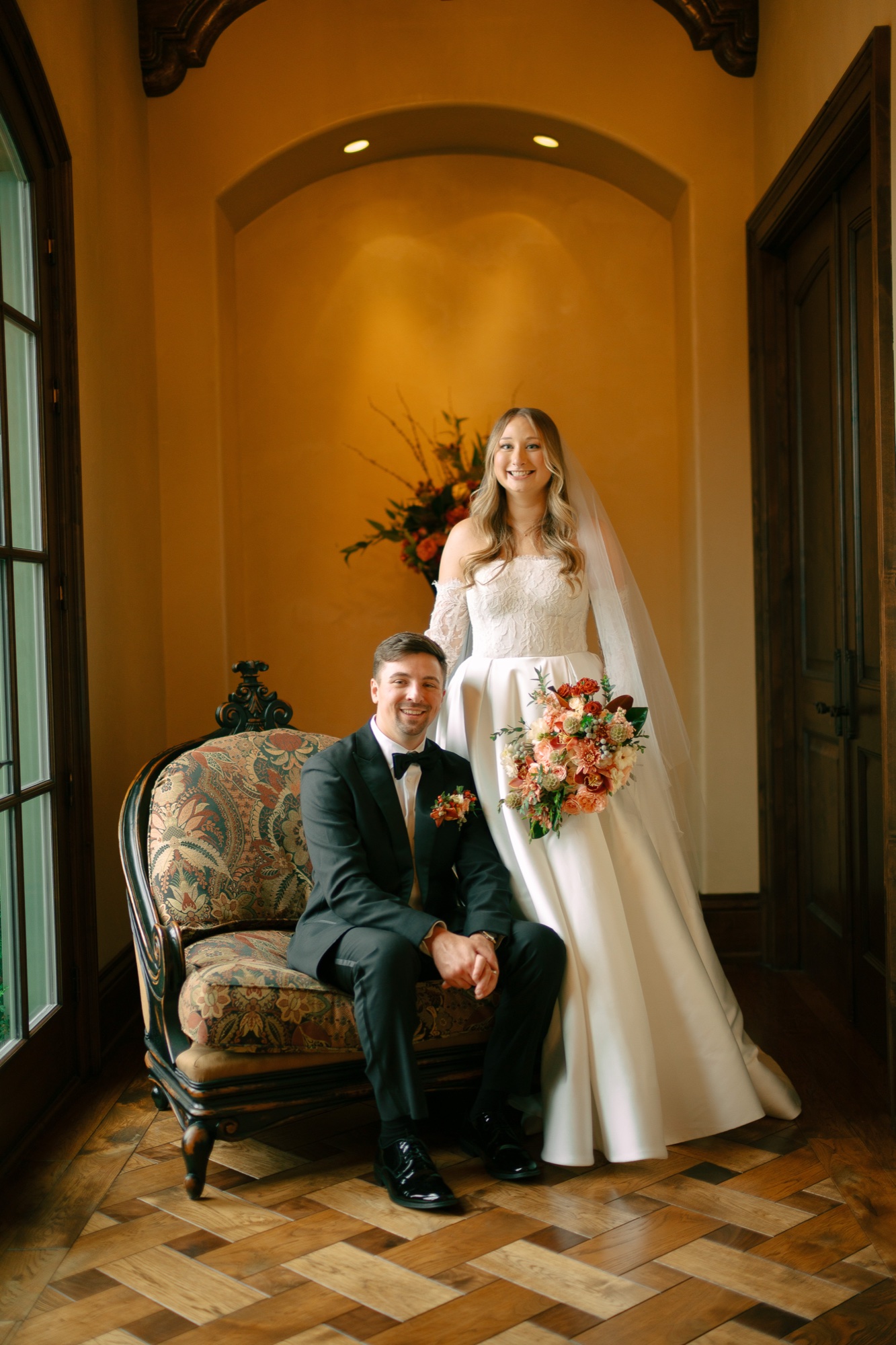 Lauren and Logan on their wedding day