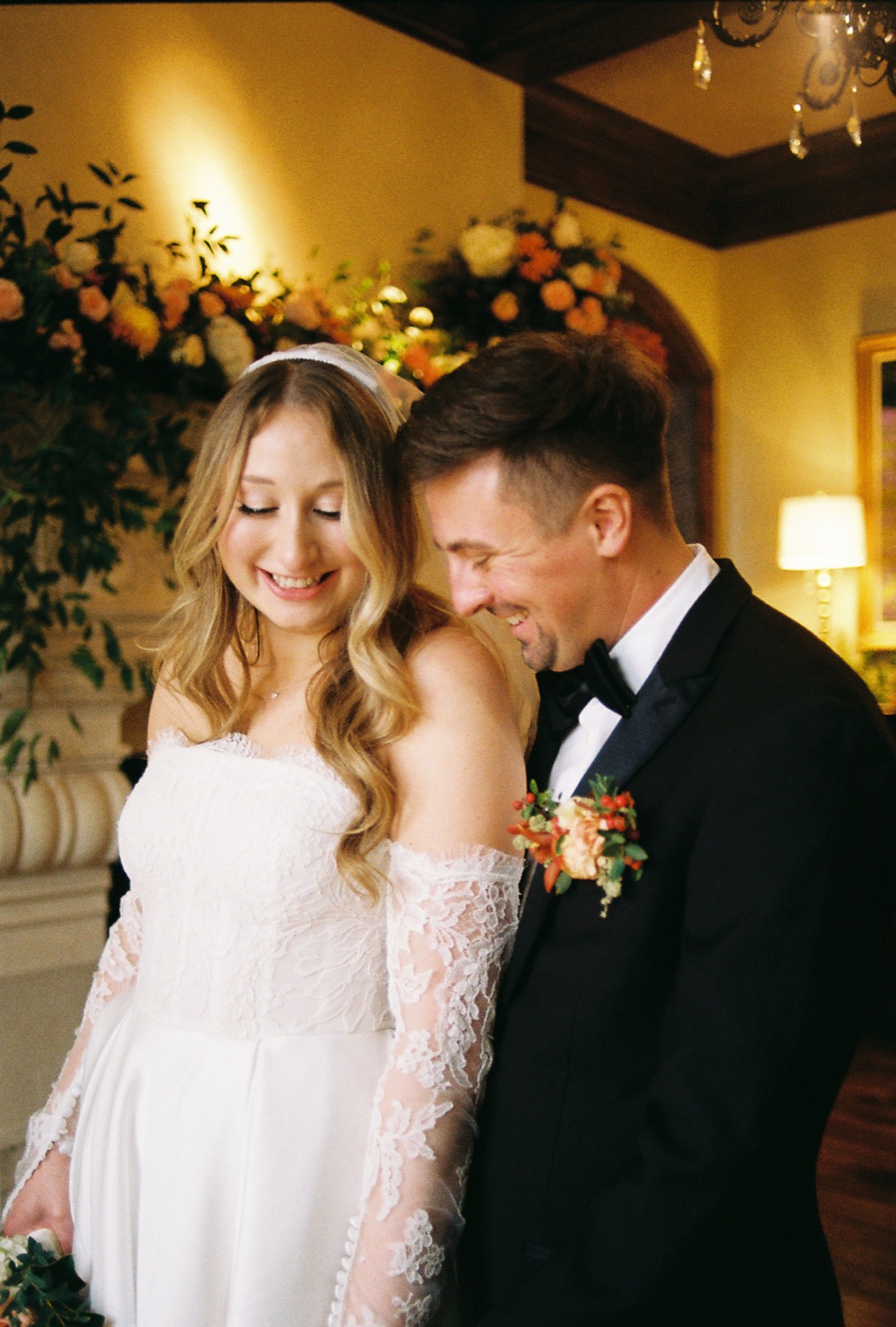 Film portrait of Lauren and Logan at their wedding