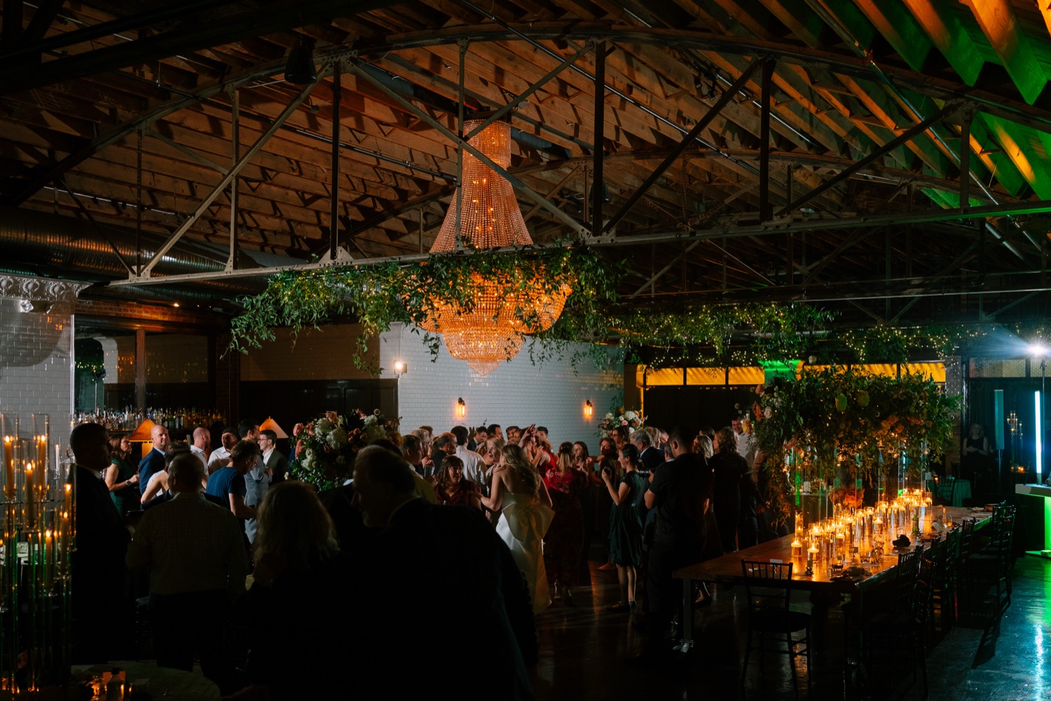 Wedding guests filling the dance floor at The Guild reception